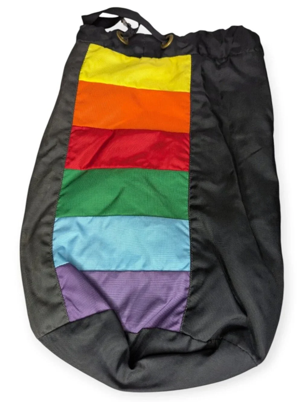 OP Ocean Pacific Rainbow Stripe Nylon Drawstring Bag 18
